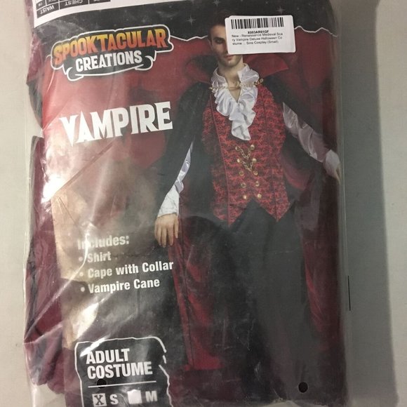 NWT SPOOKTACULAR CREATIONS RENAISSANCE MEDIEVAL DELUXE VAMPIRE COSTUME SMALL - Picture 5 of 15